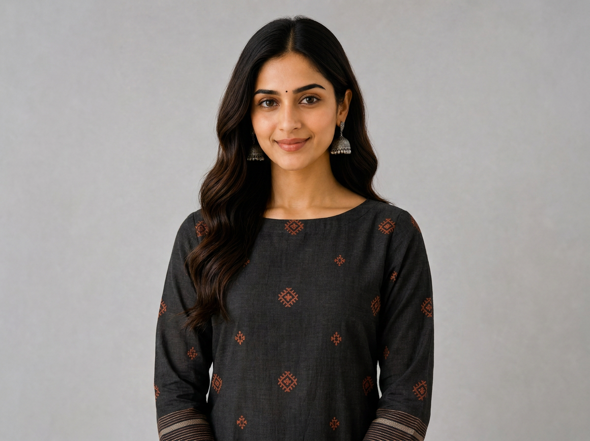 Woman wearing a Porosh saree